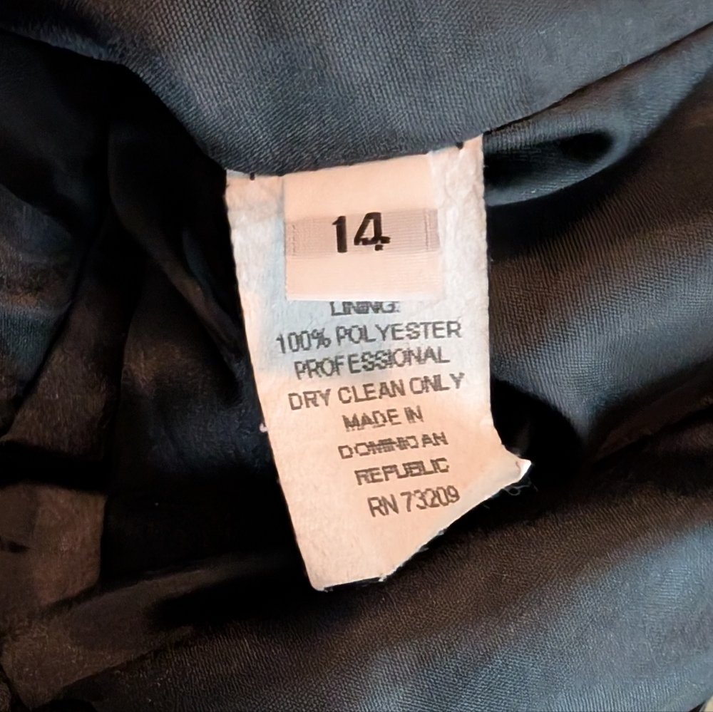 Vintage Marvin Richards Black Wool Peacoat Women’s Size 14 Double Breasted Jacke - Picture 7 of 8